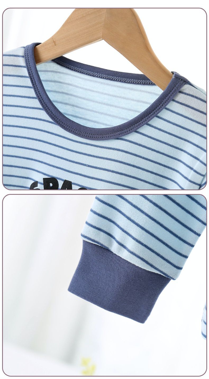 MAMDADKIDS - 純棉長袖家居服套裝-太空人-藍色+深藍色-縮褲口