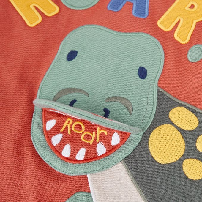 英國 JoJo Maman BeBe - 幼/兒童超優質100%純棉長袖上衣-抱抱暴龍