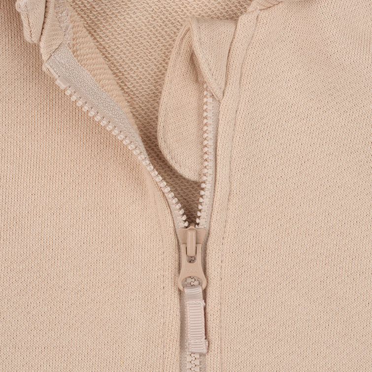 akachan honpo - 連帽外套-毛圈內裡-淺卡其色