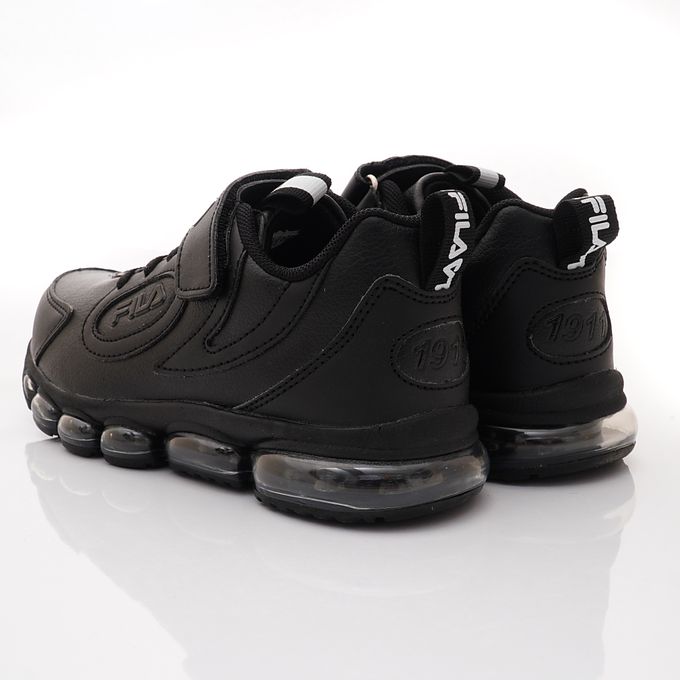 FILA - 純黑氣墊慢跑運動鞋-3-J443X-000黑(中大童段)-運動鞋-黑