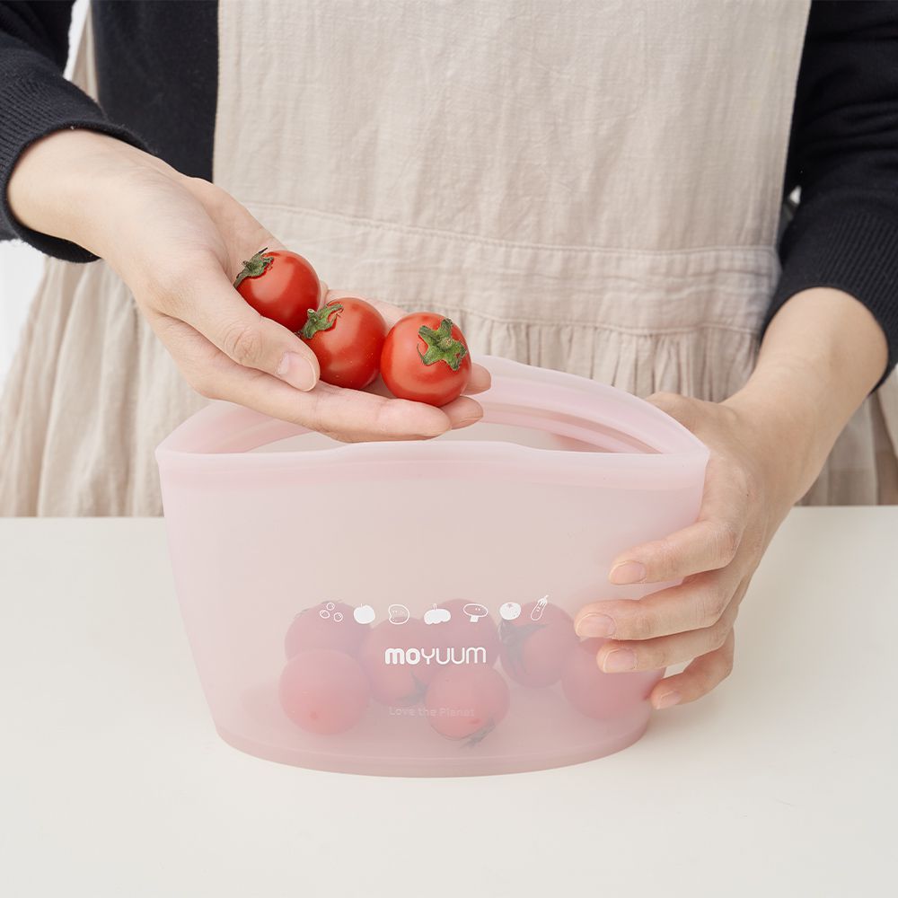 站立式白金矽膠三層密封袋3入組 食物袋 食品分裝袋-寧靜藍