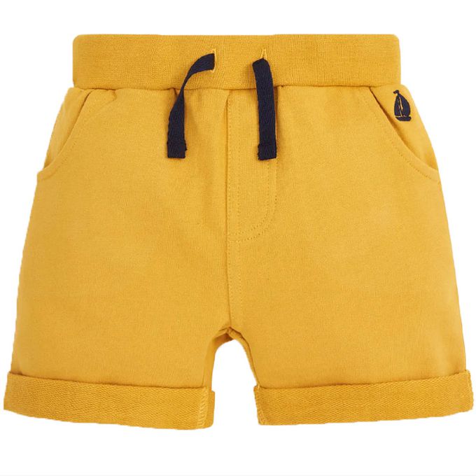 英國 JoJo Maman BeBe - 超優質嬰幼兒/兒童100%純棉綁繩短褲2入組-黃灰