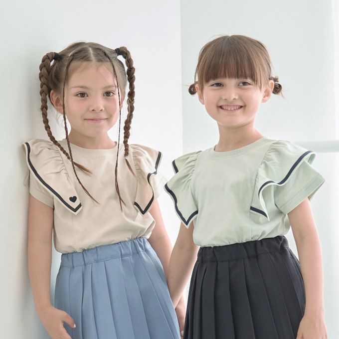 日本 Lycee mine - 雙層荷葉澎澎袖正反穿上衣-薄荷綠