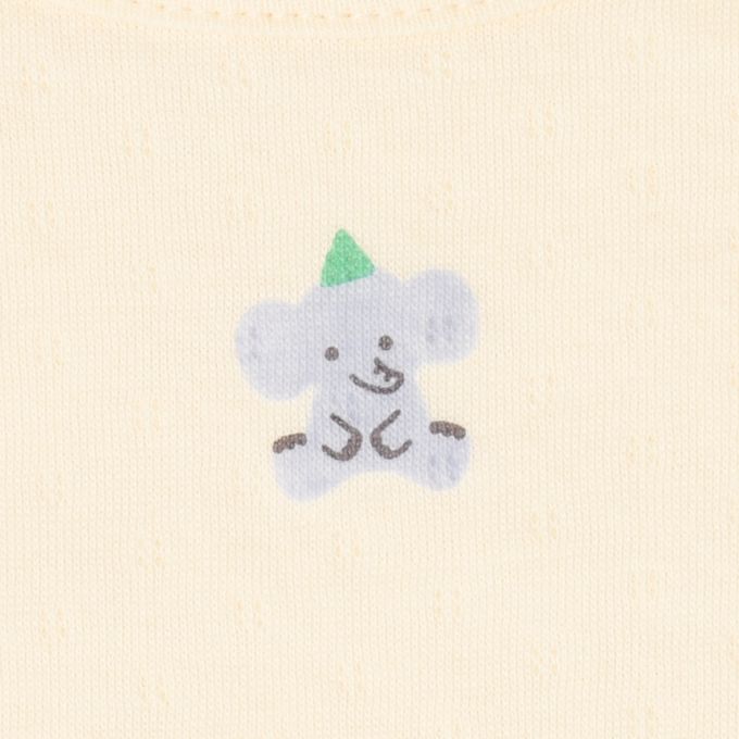 akachan honpo - 長袖圓領上衣2件組-蓬鬆棉 大象&公車-黃色