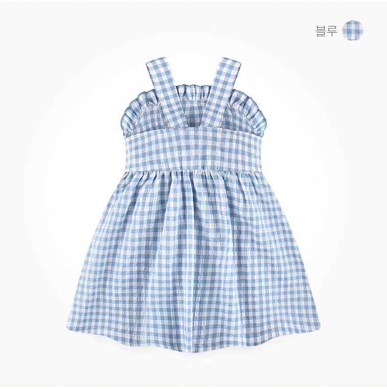 韓國 milk mile - 小白花點綴格紋洋裝-紫