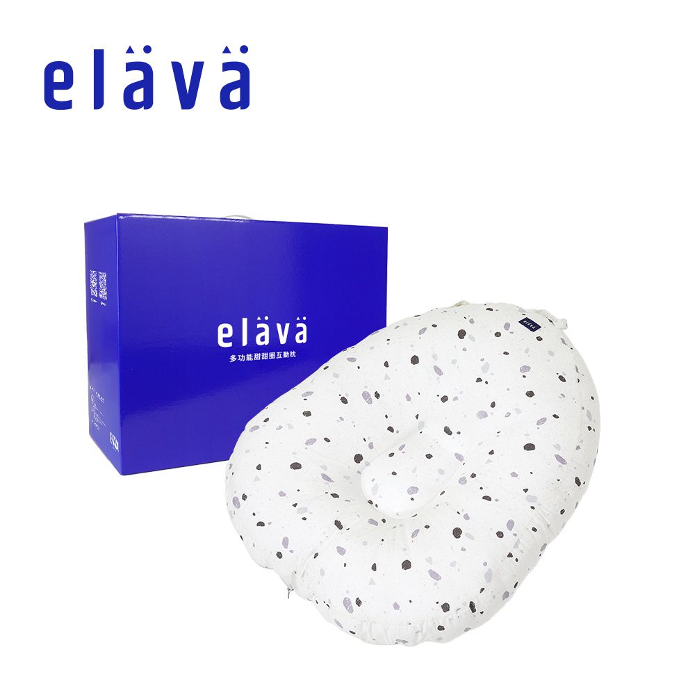 Elava - 韓國 多功能甜甜圈互動枕 枕芯+枕套+彩盒-莫代爾款-水磨石紋