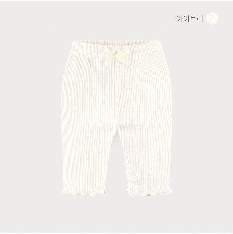 韓國 milk mile - 捲捲褲管羅紋五分內搭褲-紫