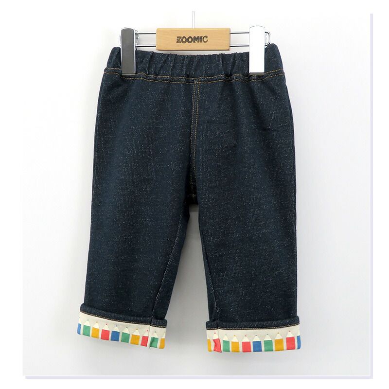 日本 ZOOLAND - 可愛鉛筆反摺柔軟舒適七分褲-卡其