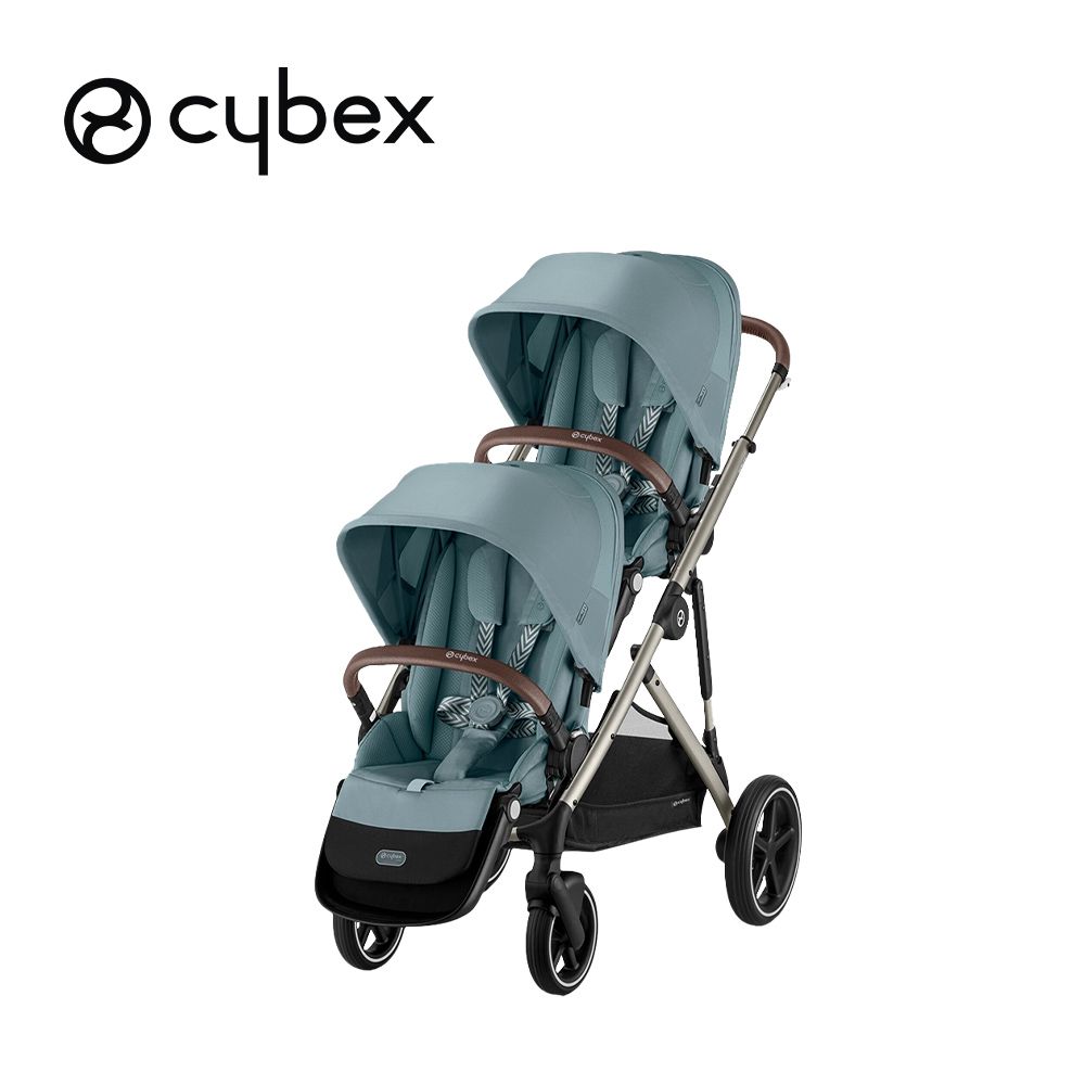 德國 Cybex - Gazelle S 雙胞胎推車-(推車+置物籃+第二座椅)-冰雪藍
