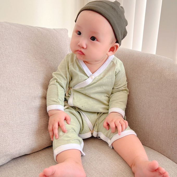 YOUrs - 竹節棉清新甜蝴蝶衣2件組-甜芋粉+蜜桃粉