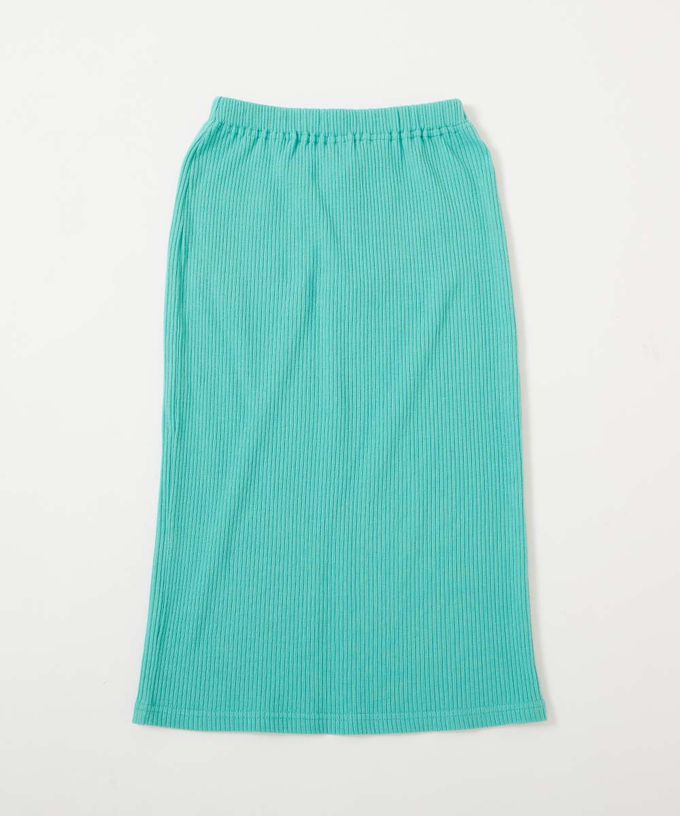 日本 devirock - 開叉羅紋鉛筆長裙-黑