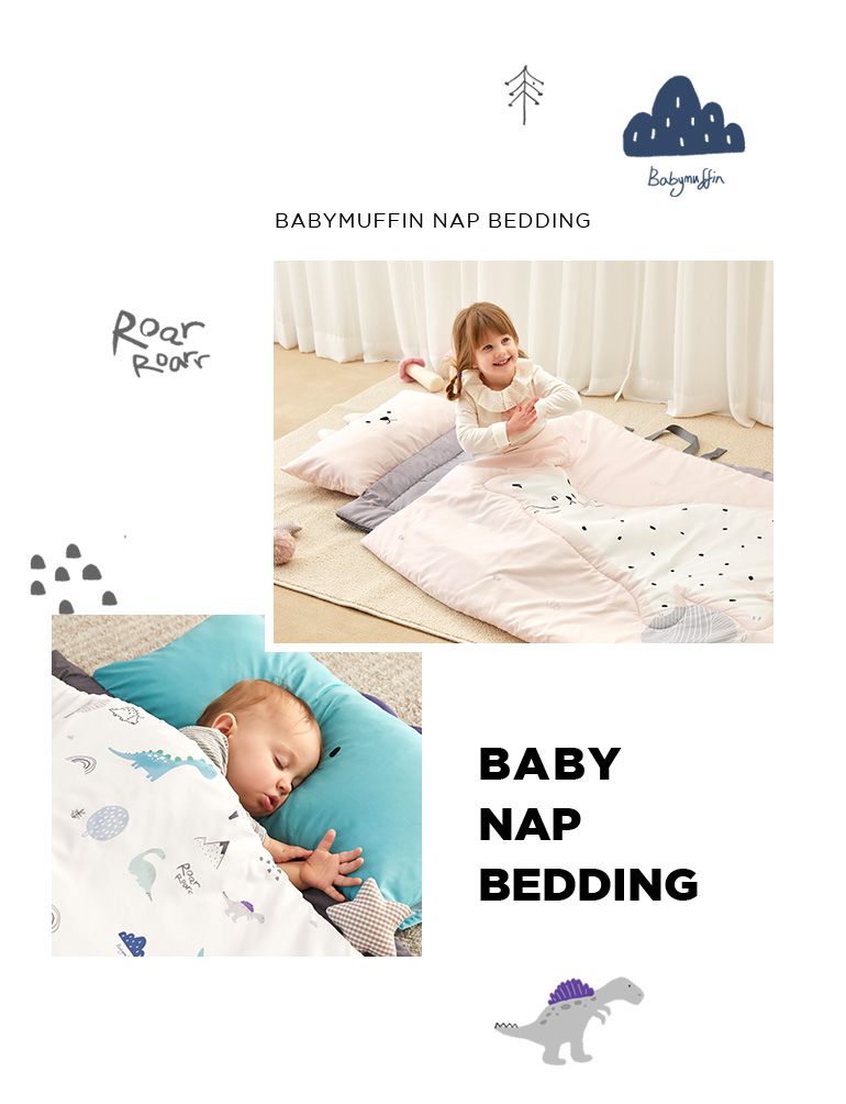 韓國 Baby Muffin - 雙面冬夏兩用抗菌防蟎睡袋/寢具-狗狗-被墊*1, 被子*1, 枕心*1, 贈收納防塵袋
