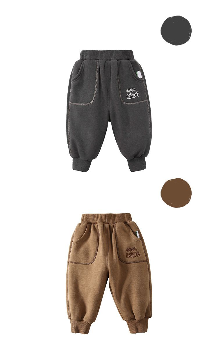 薄絨加厚束口休閒長褲-cool kids-粉色