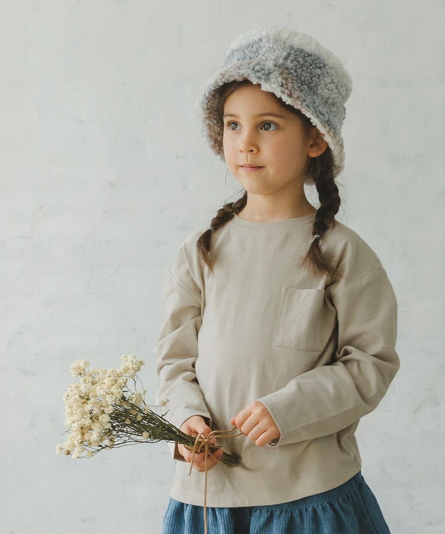 日本 PAIRMANON - 柔棉100% 圓領薄長袖上衣-刺繡美式漢堡-軍綠