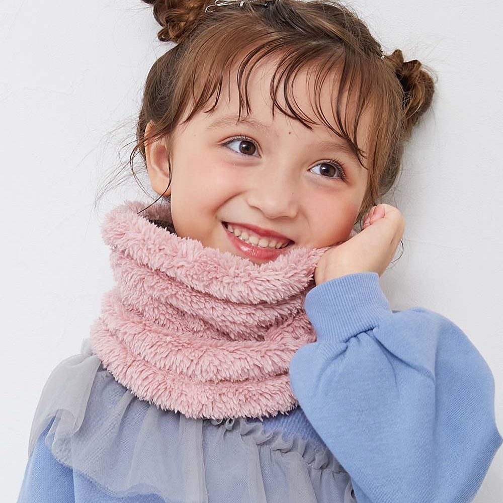 柔軟毛茸茸保暖圍脖(可調頸圍)-粉紅 (FREE)