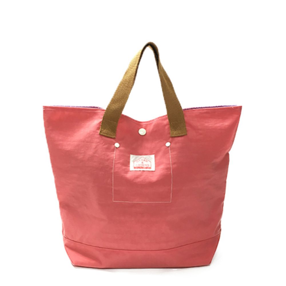 日本 OCEAN&GROUND - 經典休閒大容量手提袋/購物袋-GOODAY 純色-蜜桃 LK (33x31x12cm)