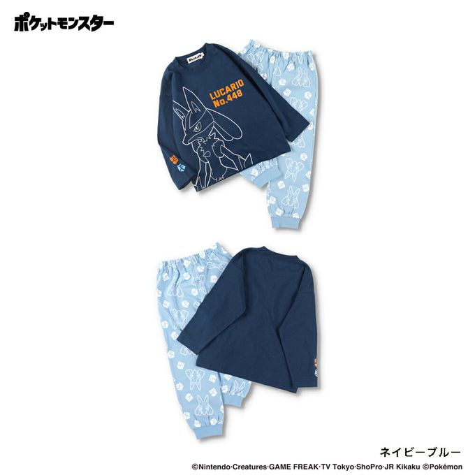 日本 BRANSHES - 超萌寶可夢純棉長袖家居服-灰黑