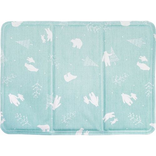 日本小泉 - 多功能背包涼感墊/推車墊(附掛繩)-熊熊森林-薄荷綠 (28x20cm)