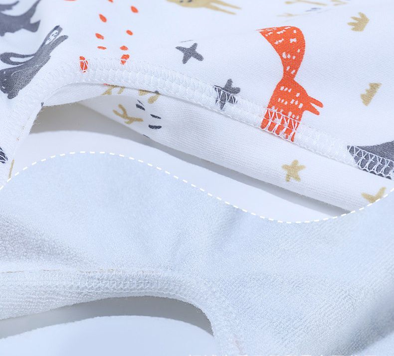 高腰護肚隔尿褲-動物幼兒園-奶油色-褲頭顏色隨機