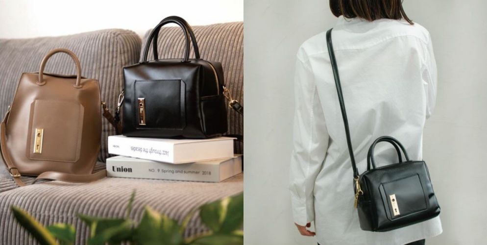 日本 FIRANO - 直式收納俐落2WAY托特包-黑 (33x28x13cm)