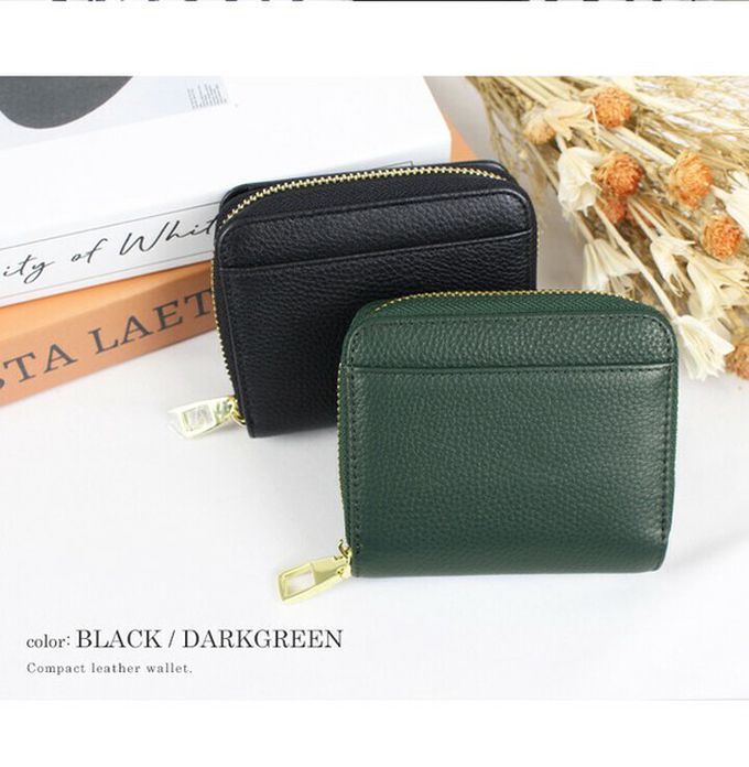 日本 LIZDAYS - 真皮16格摺疊短夾/零錢包-橘 (11x9.5x3.5cm)