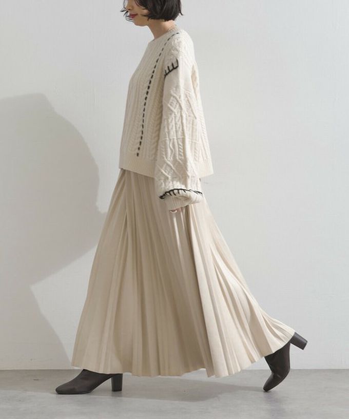 日本 ELENCARE DUE - 手工編織感柔美麻花紋理毛衣-黑