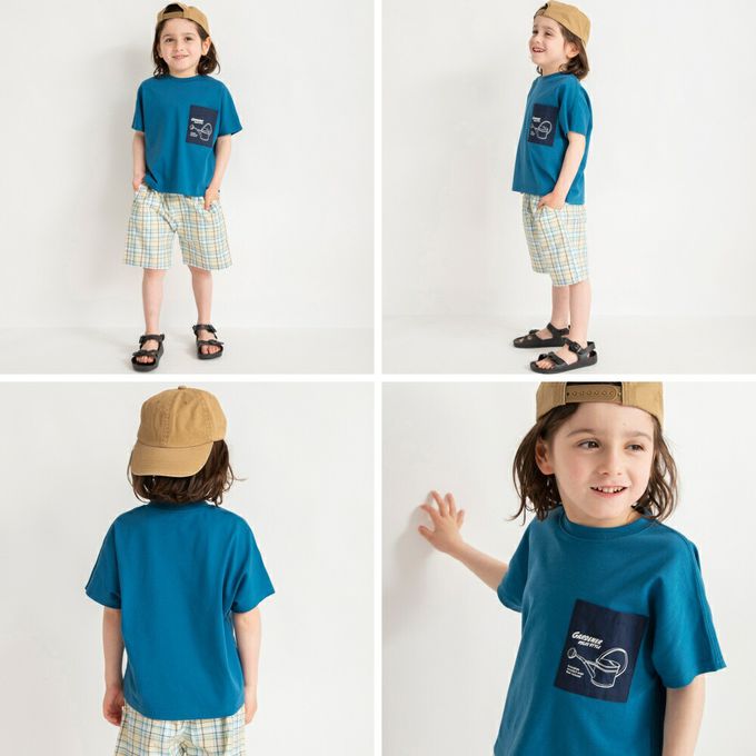 日本 BRANSHES - 吸水速乾 不易髒抗污短袖上衣-藍