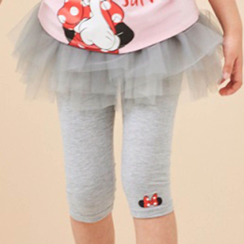 麗嬰房 Disney - 米妮系列跳舞女孩假二件蓬紗裙-麻花灰