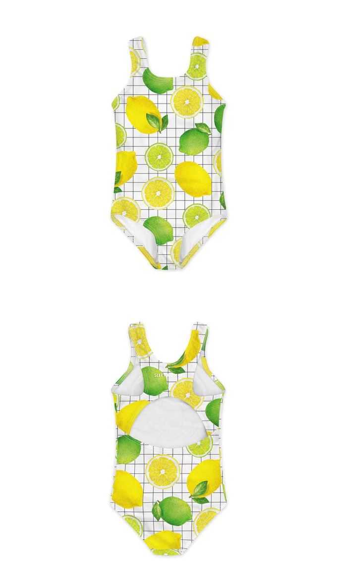 英國 SLEEP NO MORE - 100% 有機棉兒童連身泳衣-檸檬