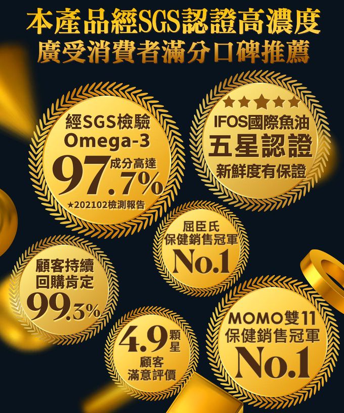大研生醫 - Omega3 84%德國頂級魚油-(60粒/盒，共五盒)
