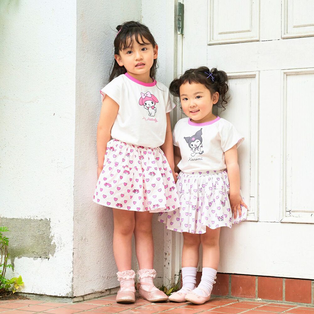 日本 ma lalumiere store - 三麗鷗聯名 甜美愛心印花褲裙-美樂蒂-粉紅