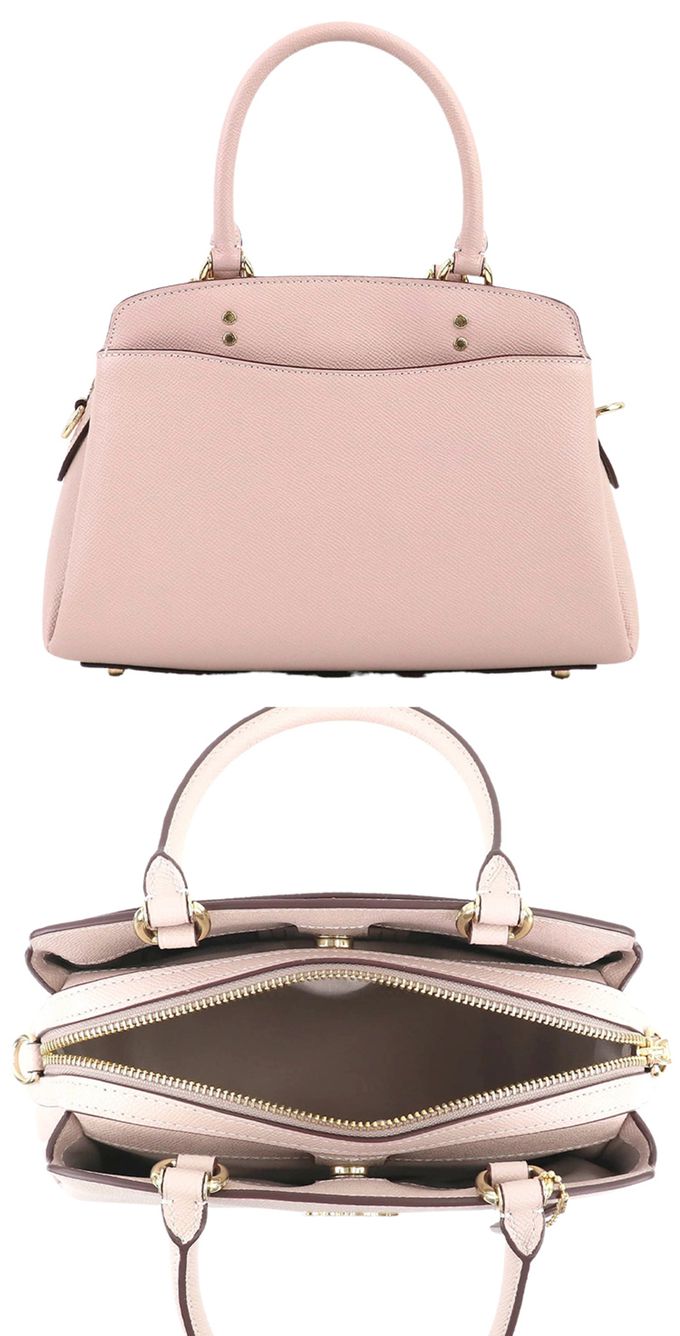 COACH - 經典LOGO防刮皮革兩用包 (淺粉)