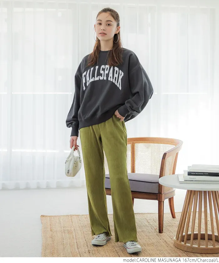 日本 COCA - 裏毛圓領百搭大學T-米杏