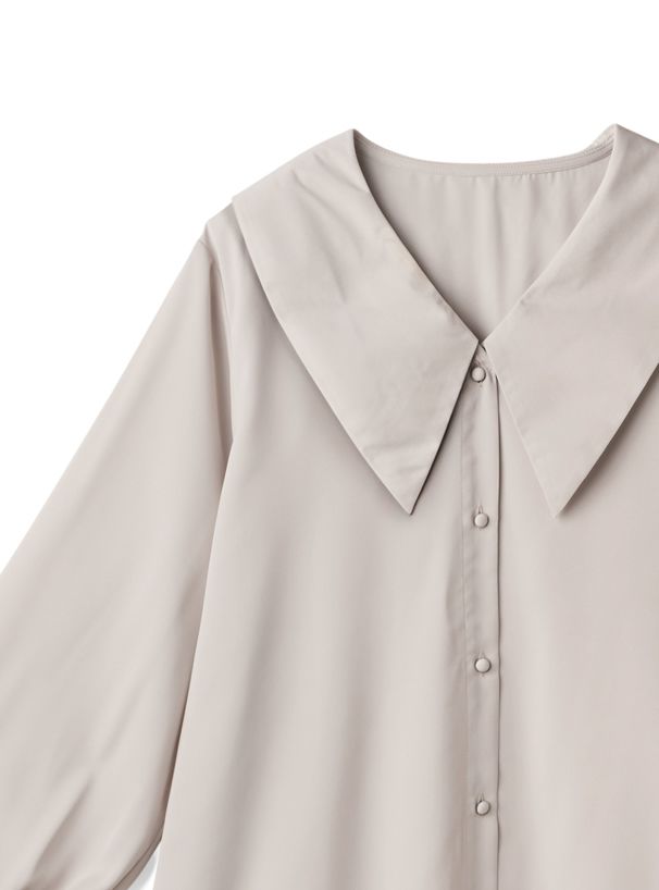 日本 GRL - 水手翻領澎澎長袖襯衫-天使白 (F)