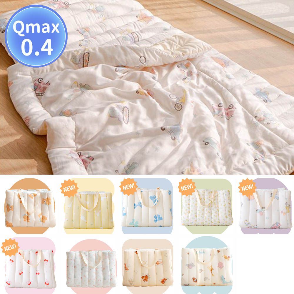 極致柔軟天絲莫代爾雙面涼感4cm厚墊睡袋組-恐龍車車