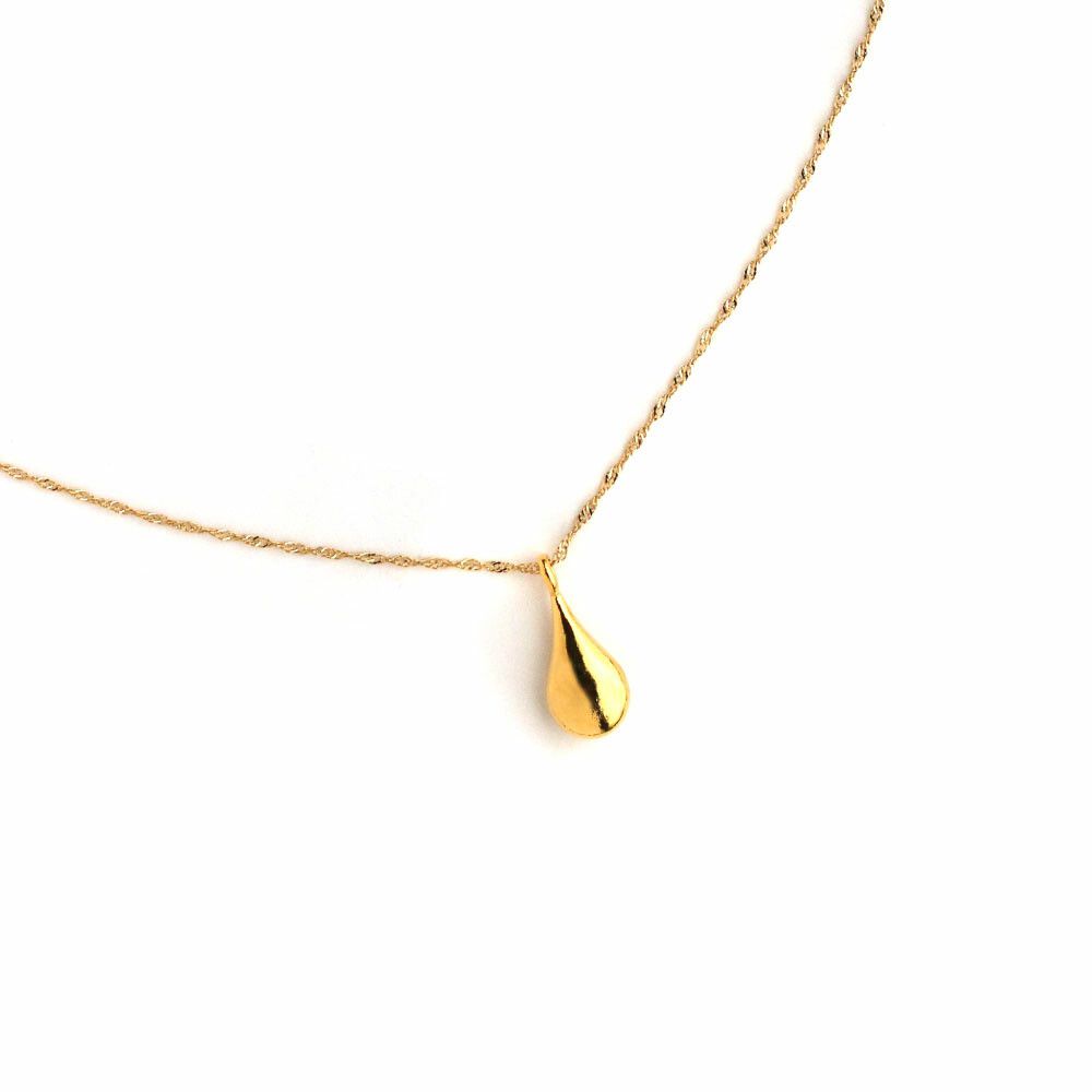 日本製 迷人圓潤水滴吊飾項鍊-金