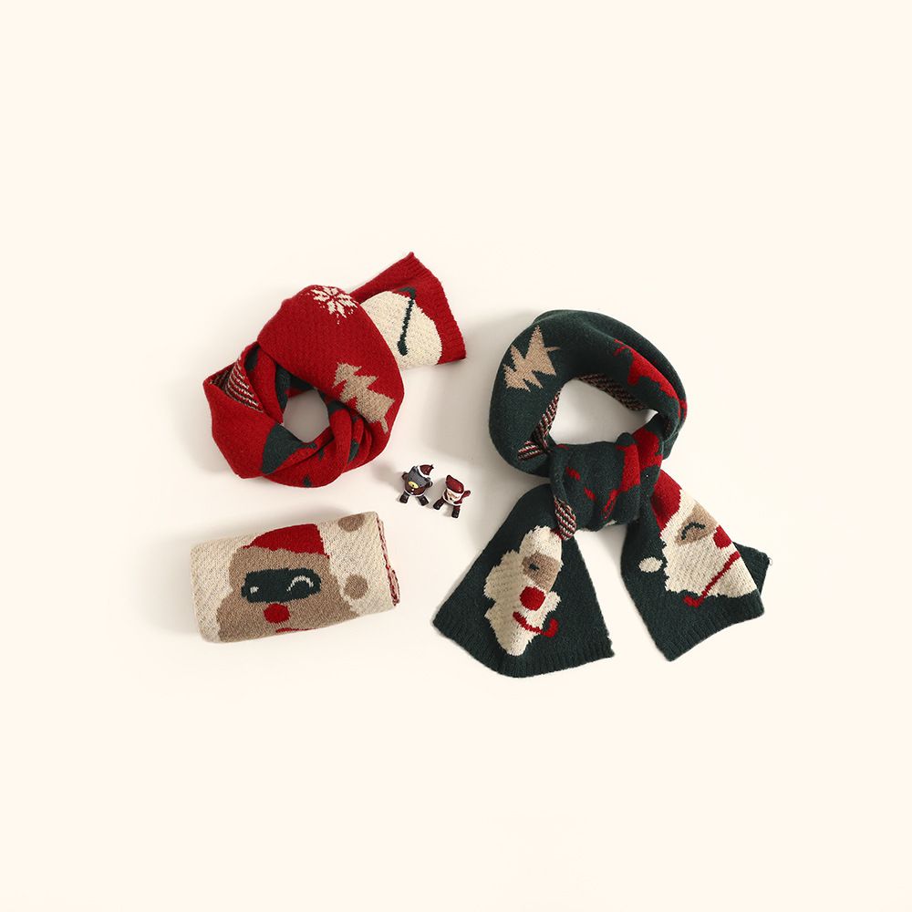 保暖防風加長圍脖-聖誕小鹿-紅色 (長度約135cm)