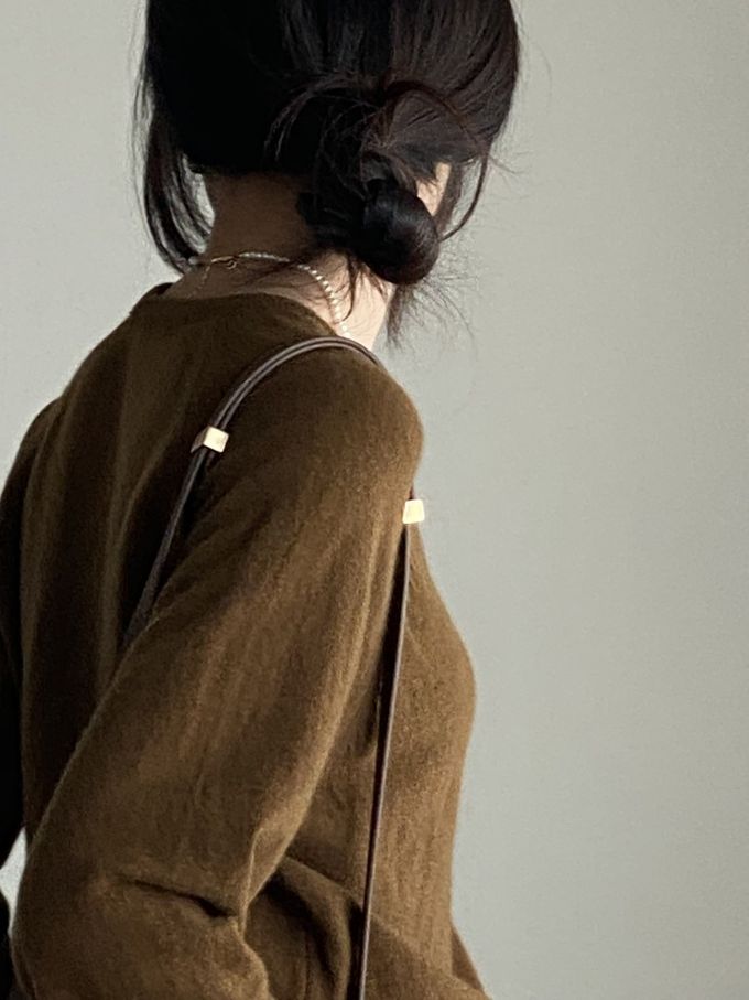 韓國女裝連線 - 喀什米爾混織針織上衣(不刺膚)-駝 (FREE)