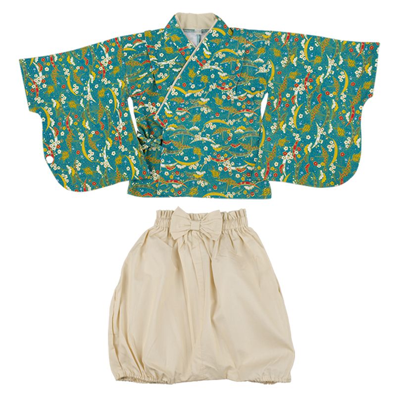 akachan honpo - 袴連身衣(兩件式)-淺卡其色