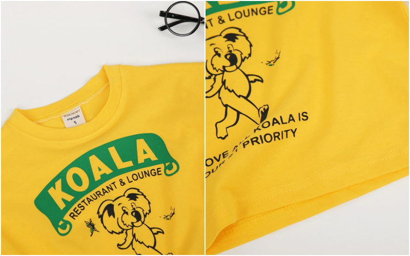 韓國 Hanab - 跳舞無尾熊純棉T-黃