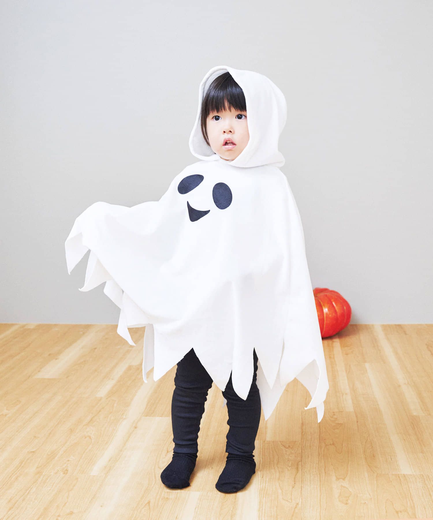 日本代購 - [限時搶購] 萬聖節連帽斗篷-幽靈-白 (90-100cm)