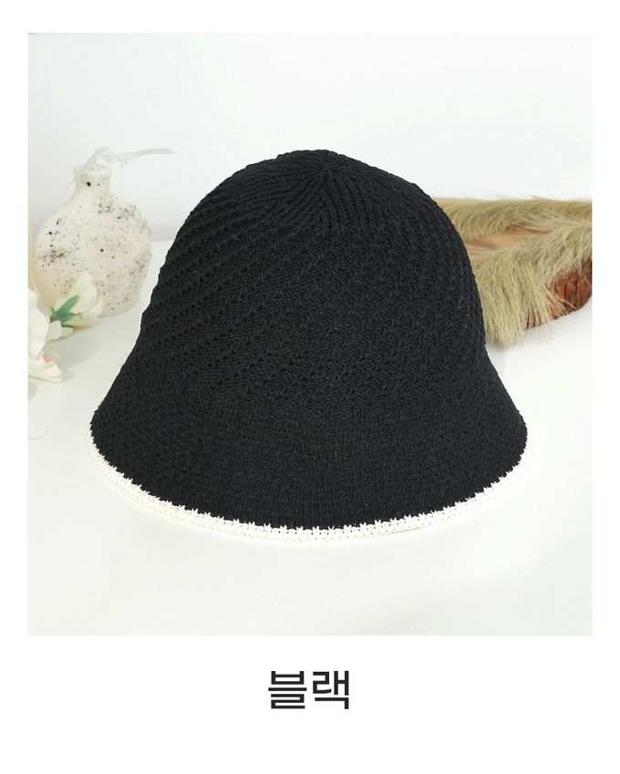 韓國 Soo&Soo - 基本百搭款編織漁夫帽-米杏