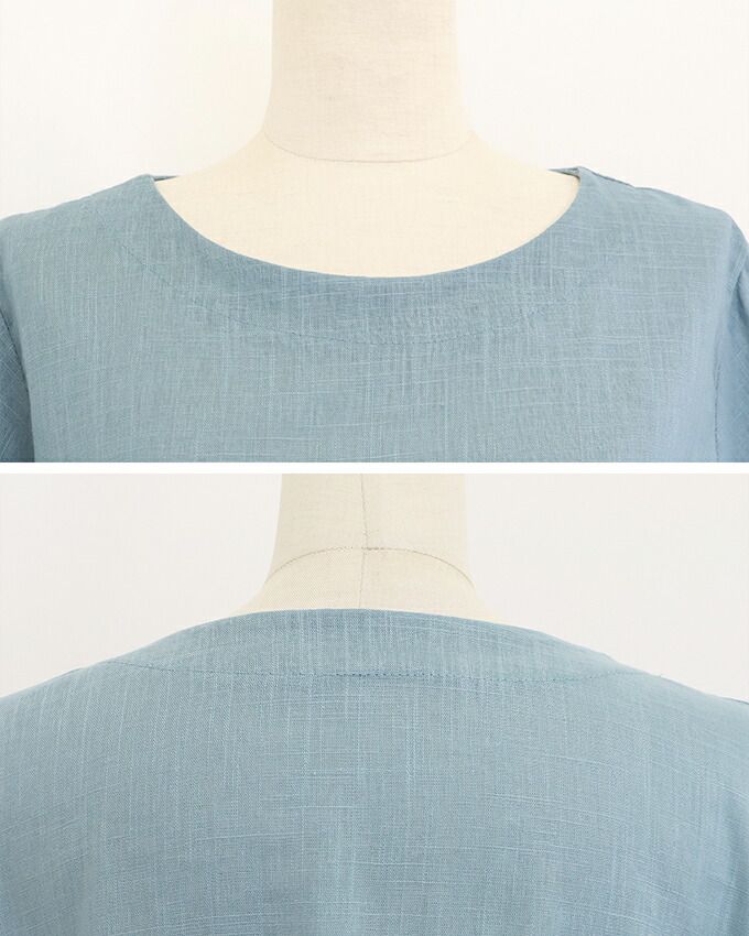 日本 BLUE EAST - 棉麻透氣涼爽短袖上衣-米杏