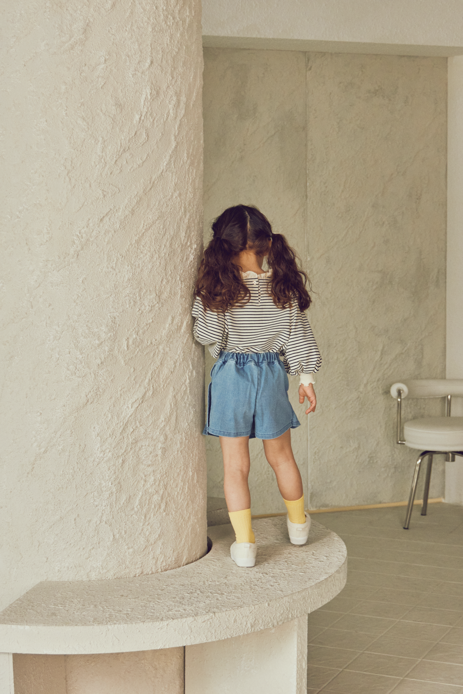 韓國 Mimico - 鬆緊腰寬百褶褲裙-花朵