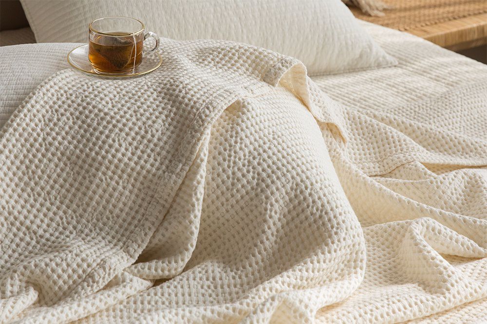 韓國 Maatila - 天絲莫代爾鬆餅被毯-優格