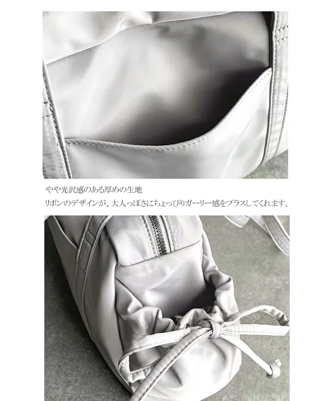 日本 Classical Elf - 輕盈可愛蝴蝶結肩背波士頓包-黑