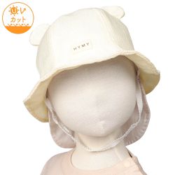 akachan honpo - 鬱金香帽-小熊 可洗夏季材質-象牙白色