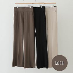 韓國女裝連線 - VETICA 韓製顯瘦小腹收收開衩長腿褲-夏季ver.-咖啡