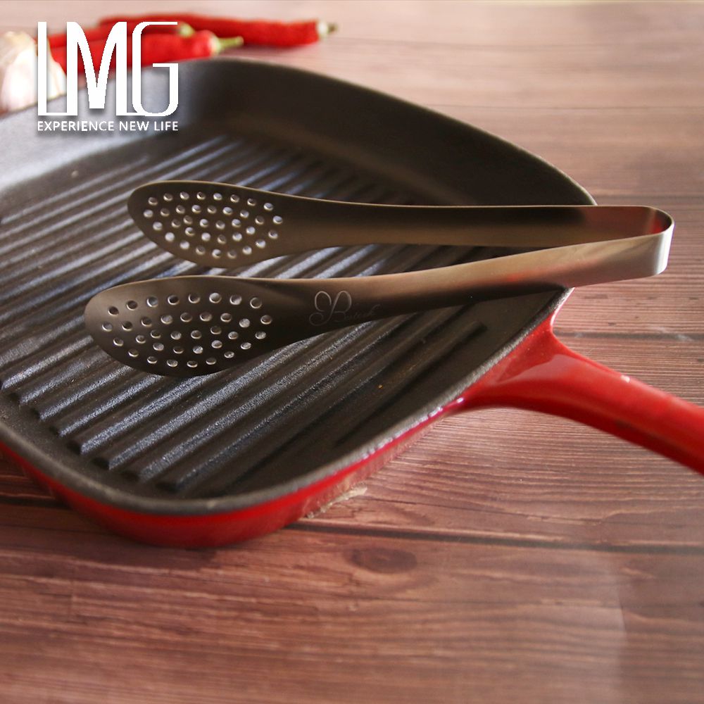 LMG - 日式錘紋不沾雪平鍋-曜岩黑-20cm(含蓋)+日式料理夾超值組