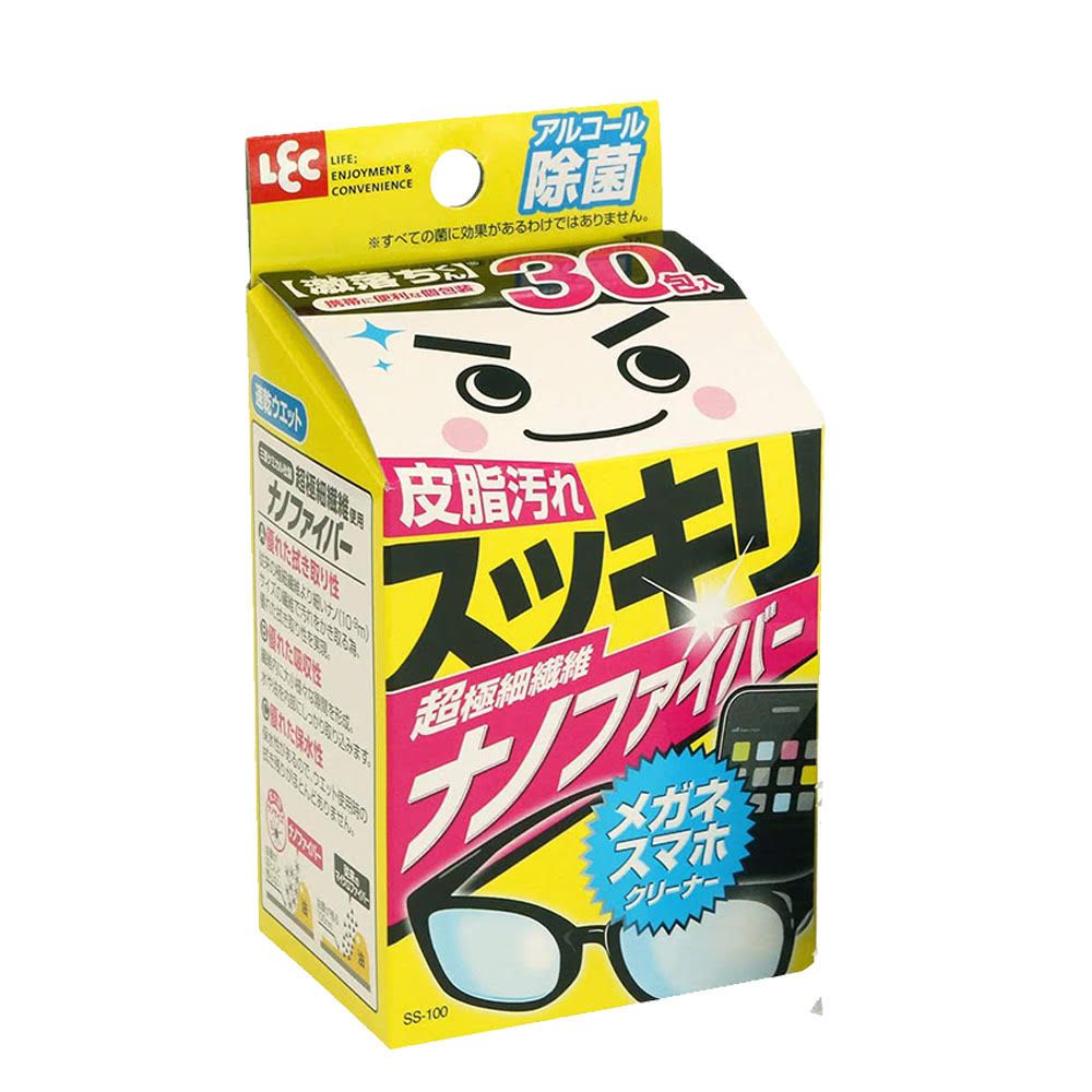 日本 LEC - 激落眼鏡手機清潔擦拭紙巾-30入/盒